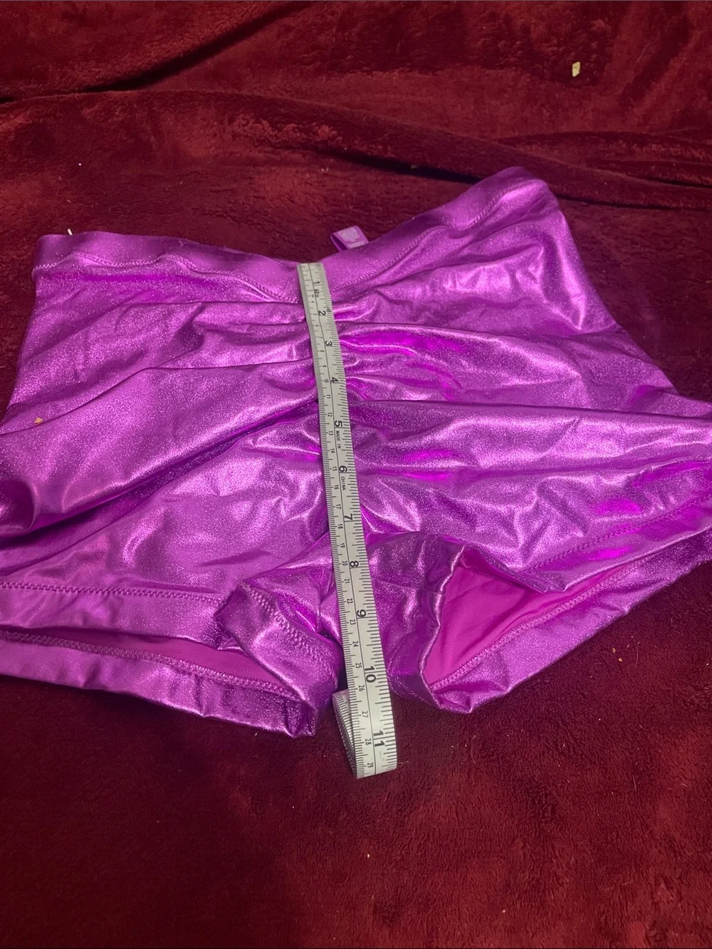SKIMS Metallic Swim V Waist short High Shine Ruched Waist
